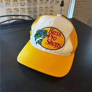 Bass Pro Shops Yellow and White Fishing Cap